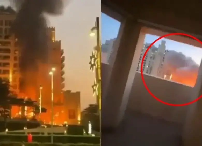 En redes sociales se viralizaron videos que registraron el impacto de misiles en el hotel Fairmont The Palm, en Dubái.