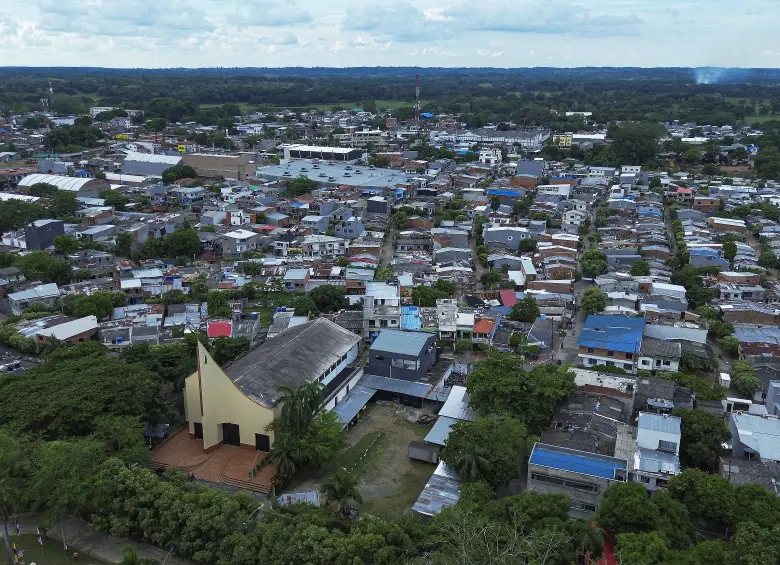 Toma aérea del municipio de Caucasia, en el Bajo Cauca. Foto: Manuel Saldarriaga Quintero