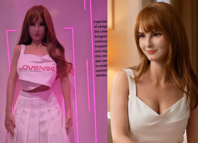 Emily, robot con inteligencia artifical. Fotos: X @TheoMediaAI - Lovense