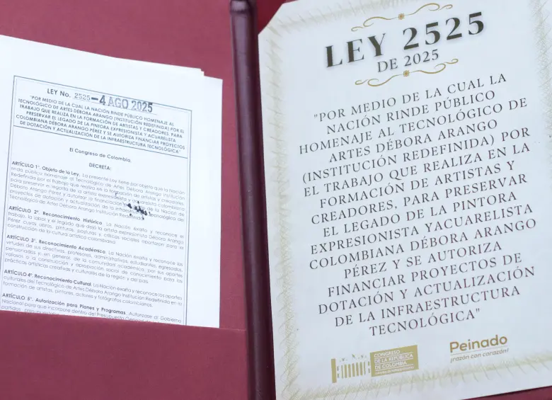 La ley autoriza al Gobierno Nacional para financiar la dotación y modernización de la infraestructura tecnológica de la institución. FOTO: CORTESÍA Tecnológico de Artes Débora Arango 