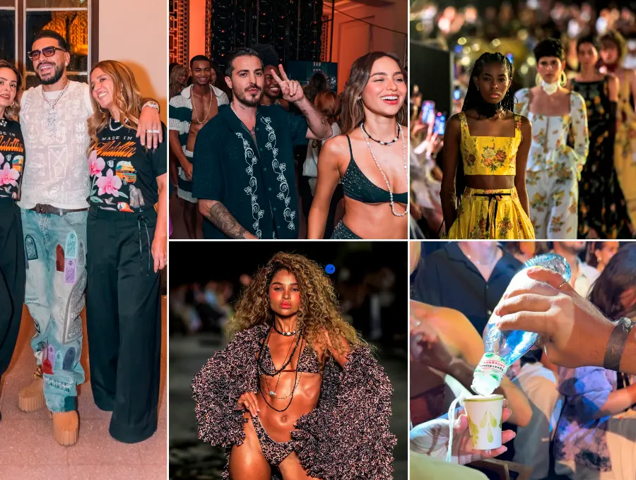 Ryan Castro estuvo presente en la pasarela y acompañó a Catalina Álvarez y Mariana Hinestroza en la apertura de Colombiamoda en la que se brindó con Aguardiente Antioqueño. FOTOS Camilo Suárez y cortesía Inexmoda.