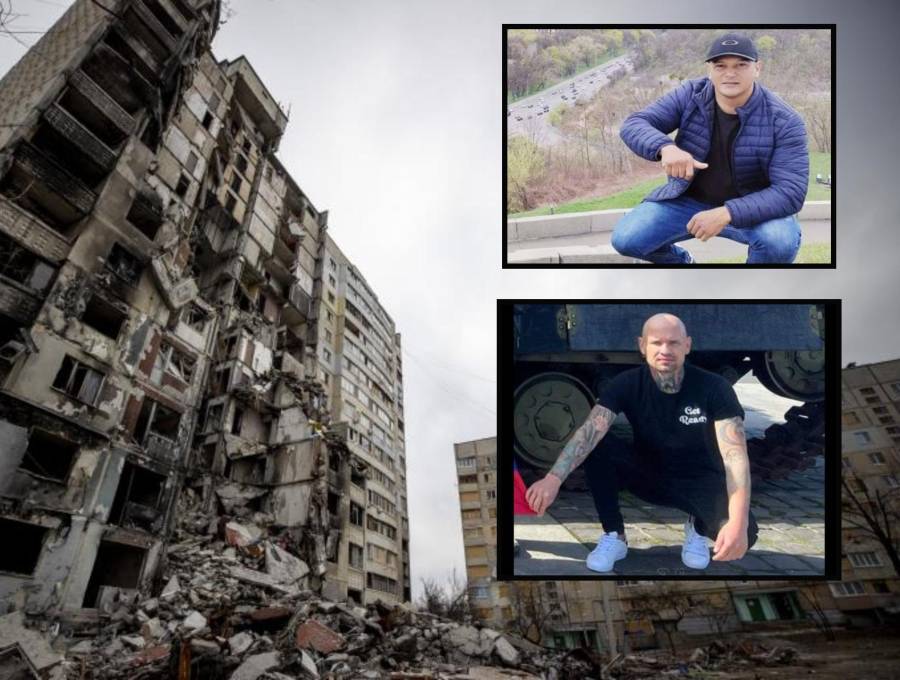 Imagen de referencia de un bombardeo ruso en Ucrania, a la derecha, el militar muerto en el ataque del pasado miércoles. FOTO: Getty y Cortesía NP Noticias.