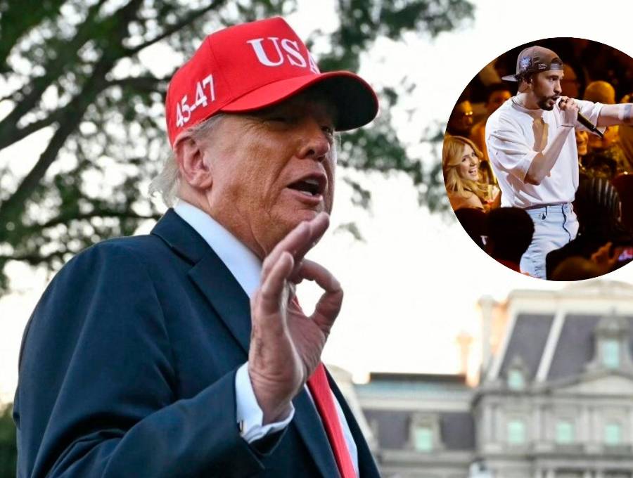 El presidente estadounidense cuestionó la elección de Bad Bunny como cantante del medio tiempo del Super Bowl de 2026. FOTO: Getty