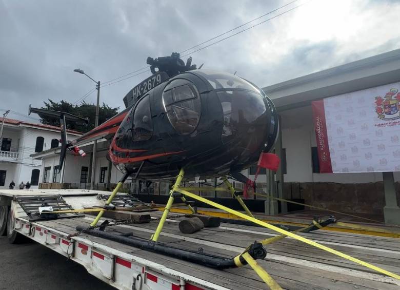 Helicóptero incautado por el Ejército. Foto: Ejército