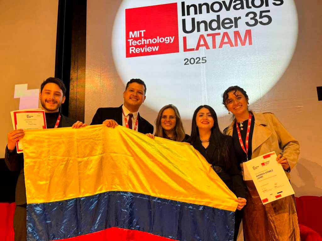 Andrés Martínez, Luis Carlos Parra, Carolina González, Nataly Parga y Andrea Gómez son cinco de los siete jóvenes colombianos del listado. FOTO MIT Andrés Martínez, Luis Carlos Parra, Carolina González, Nataly Parga y Andrea Gómez son cinco de los siete jóvenes colombianos del listado. FOTO MIT