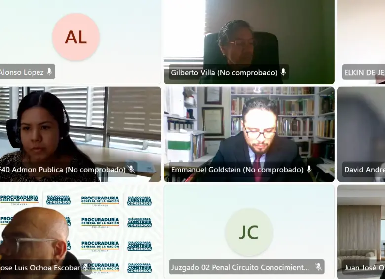 La audiencia se desarrolló de manera virtual y solo duró poco más de 20 minutos. FOTO: Captura de video