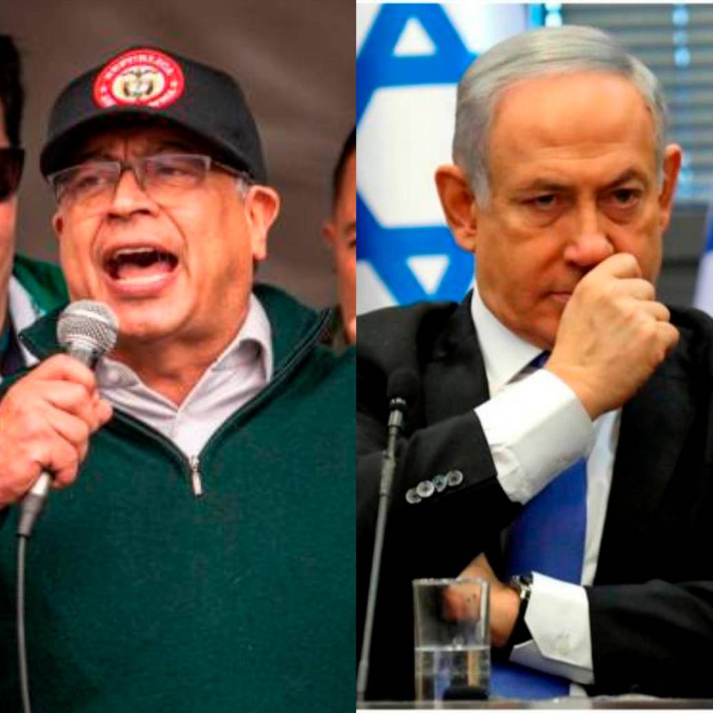 Gustavo Petro, mandatario Colombiano y Benjamín Netanyahu, primer ministro de israel. FOTO GETTY Y ARCHIVO AFP. 