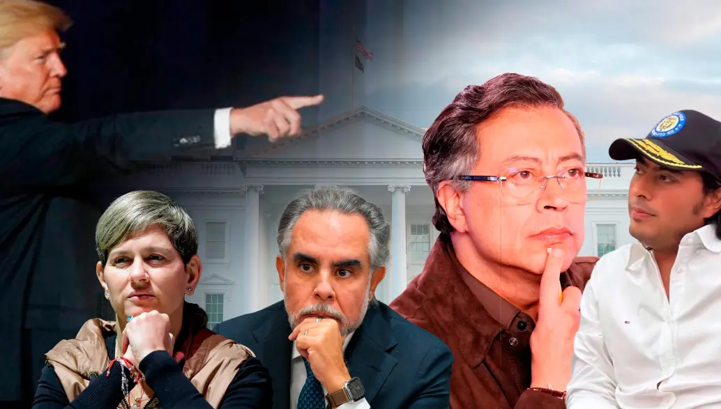De izquierda a derecha: Donald Trump, Verónica Alcocer, Armando Benedetti, Gustavo Petro y Nicolás Petro. <span class="mln_uppercase_mln">FOTOS</span> <b><span class="mln_uppercase_mln">getty - colprensa - el colombiano</span></b> De izquierda a derecha: Donald Trump, Verónica Alcocer, Armando Benedetti, Gustavo Petro y Nicolás Petro. <span class="mln_uppercase_mln">FOTOS</span> <b><span class="mln_uppercase_mln">getty - colprensa - el colombiano</span></b>