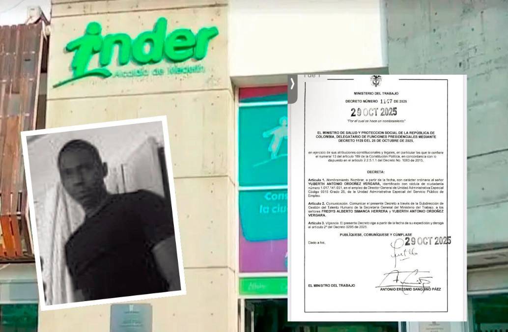 Yuberth Antonio Ordóñez Vergara (detalle) se desempeño como jefe de la oficina jurídica del Inder Medellín entre el 10 de enero de 2020 y el 21 de junio de 2022. FOTOS: CORTESÍA Yuberth Antonio Ordóñez Vergara (detalle) se desempeño como jefe de la oficina jurídica del Inder Medellín entre el 10 de enero de 2020 y el 21 de junio de 2022. FOTOS: CORTESÍA