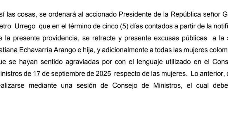 Decisión del juzgado.