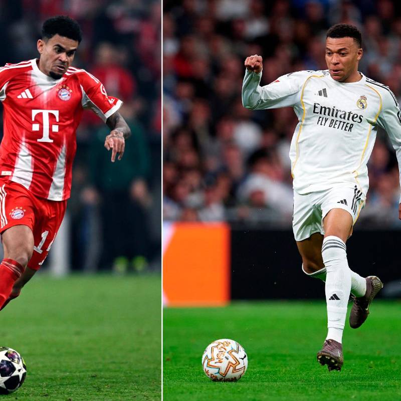 Luis Díaz tiene 4 goles y 3 asistencias en esta edición de la Champions League. Kylian Mbappé marcó 13 goles y asistió en una ocasión en la competición. FOTOS: GETTY