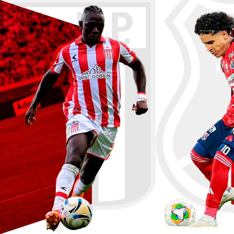 Edwuin Cetré y Daniel Cataño: el primero pasó por el DIM y hoy es figura de Estudiantes; el segundo es un refuerzo del que se espera bastante en esta fase. FOTOS MANUEL SALDARRIAGA Y GETTY