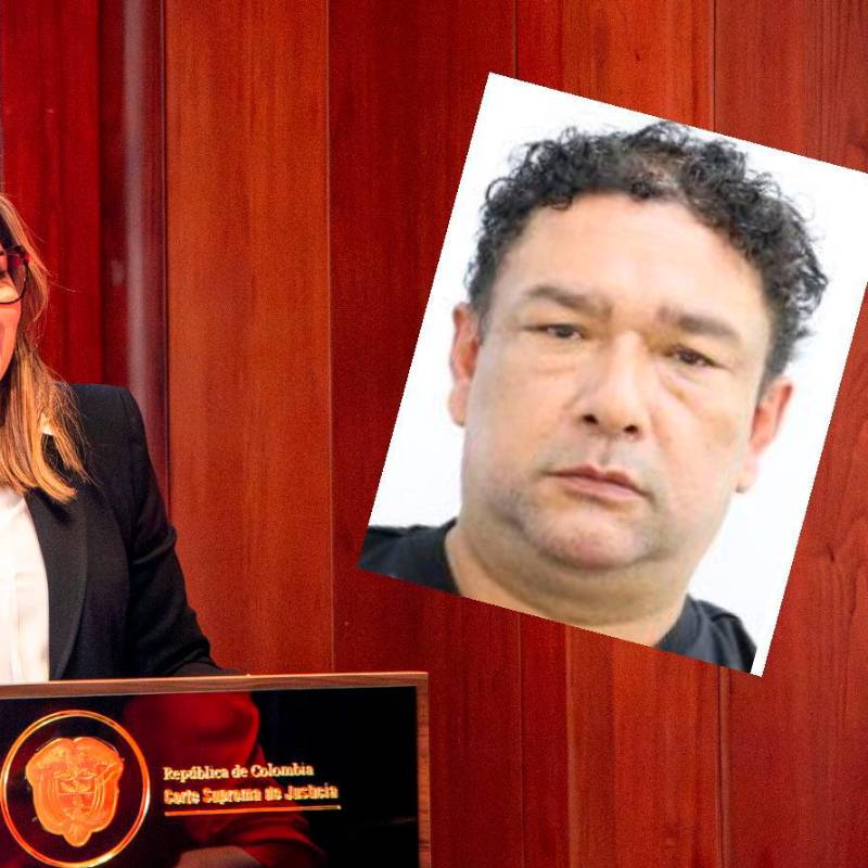 La fiscal General de la Nación, Luz Adriana Camargo, y Gustavo Adolfo Pérez Peña (’El Montañero’), jefe de ‘el Mesa’. FOTOS: Cortesía Fiscalía