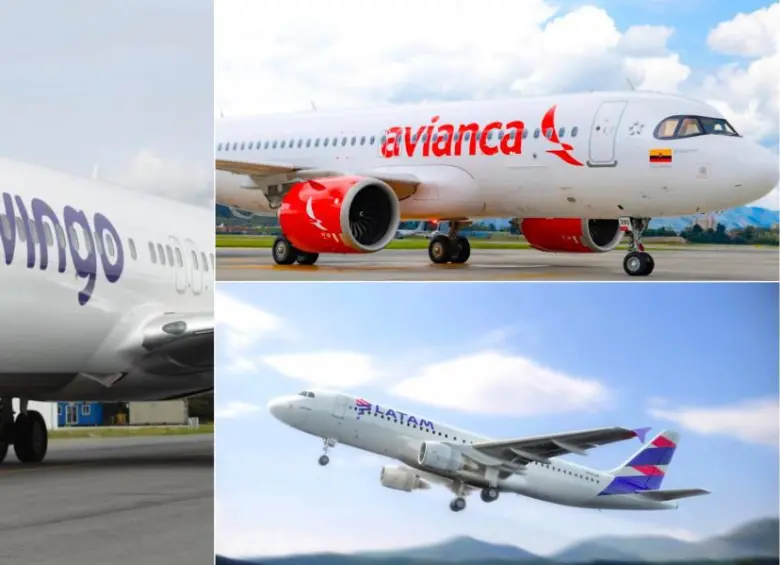 El cielo de la aviación en Colombia y la región muestra tres estrategias distintas: expansión arriesgada de Avianca, disciplina financiera de Latam y eficiencia operativa Copa, sombrilla de Wingo. FOTO: Cortesía.