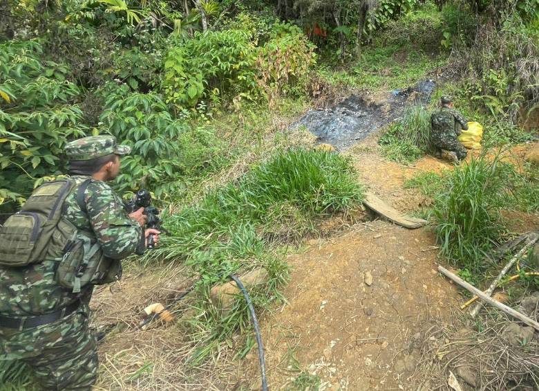 Miembros del Ejército durante la operación antidrogas. FOTO: Cortesía