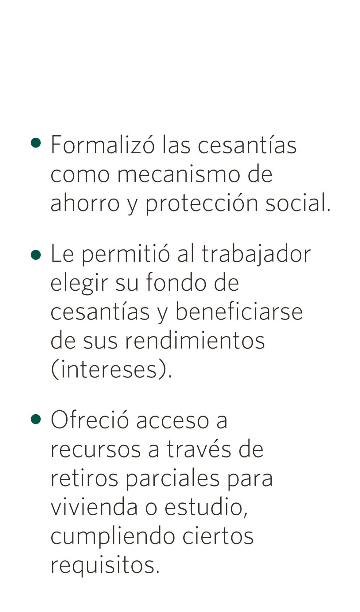 Cronología de las cesantías 