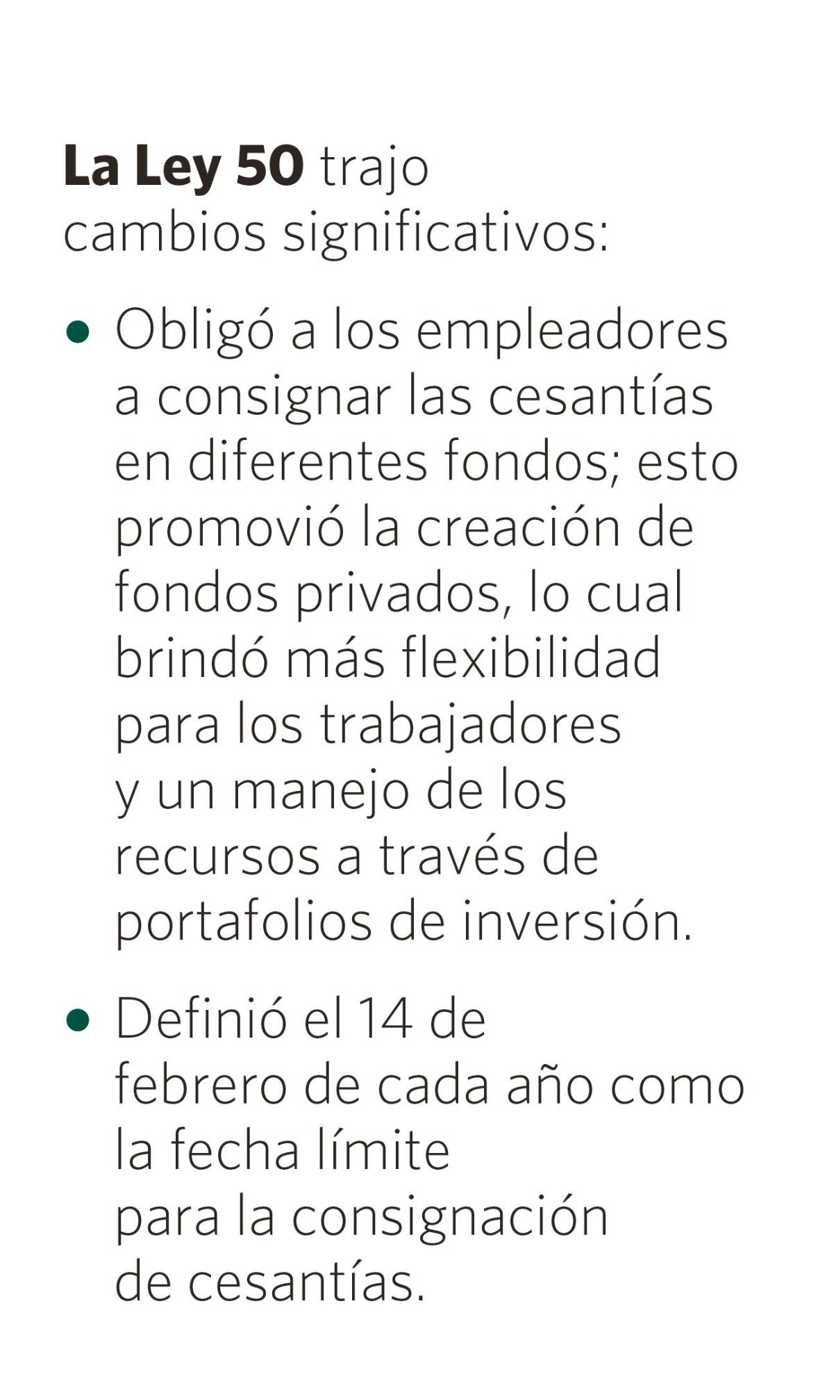 Cronología de las cesantías 