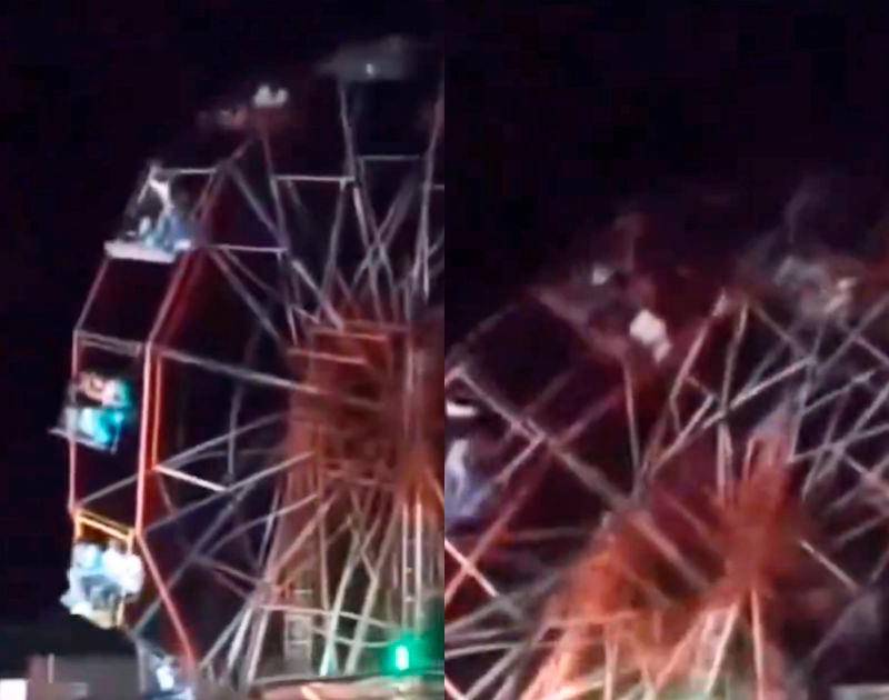 ¡Qué susto! Rueda de la fortuna se desplomó con al menos 70 personas