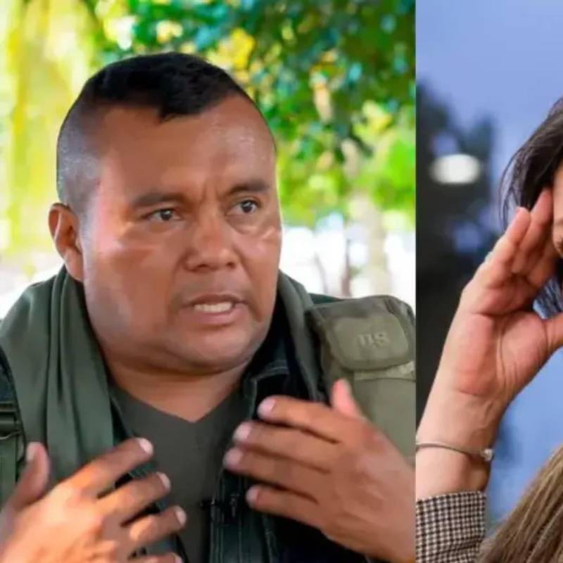 Alexander Díaz, alias Calarcá y la fiscal general Luz Adriana Camargo. Foto: Colprensa y captura de video.