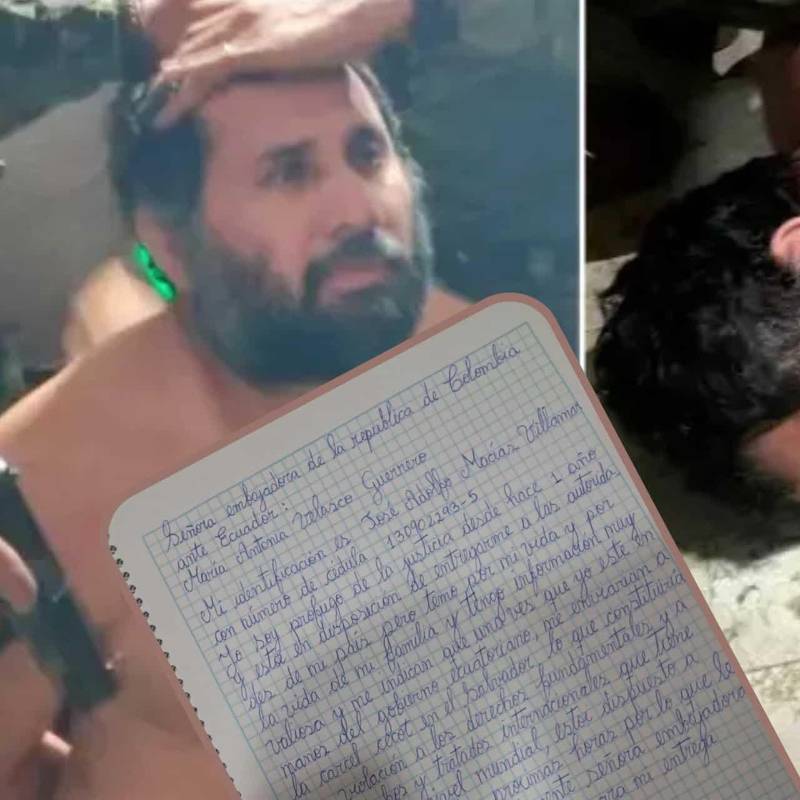 Captura de alias ‘Fito’ y su carta. Foto: Ejército y cortesía.
