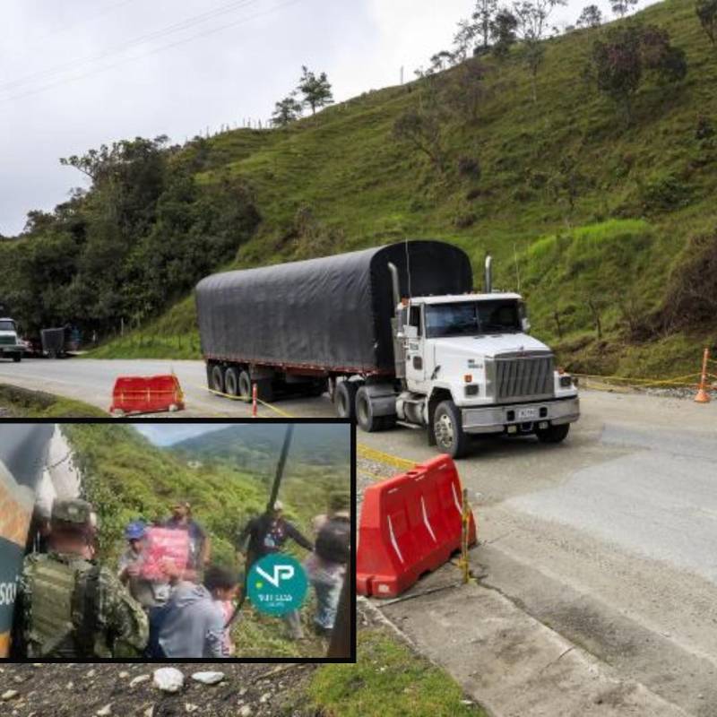 Adelante, imágenes del saqueo. Atrás, imagen de referencia del corredor entre Yarumal y Valdivia Foto: Andrés Camilo Suárez Echeverry