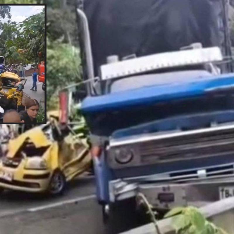 Así quedaron los vehículos involucrados en el suceso. FOTO: Cortesía Denuncias Antioquia