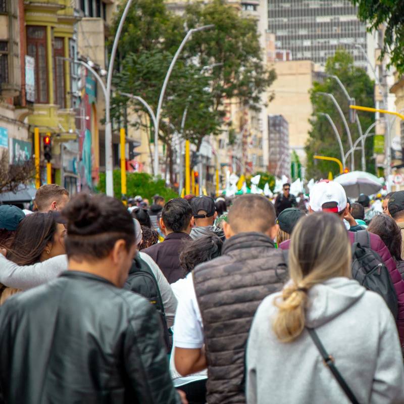 Paro nacional en Colombia convocado por centrales obreras y sindicatos, y apoyado por el Gobierno Petro. FOTO: MinTrabajo