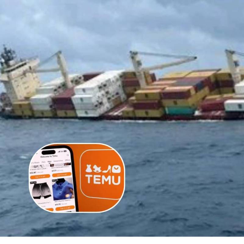 Temu dijo que el barco que naufragó en India no llevaba pedidos a Colombia. FOTOS: Tomadas de redes sociales