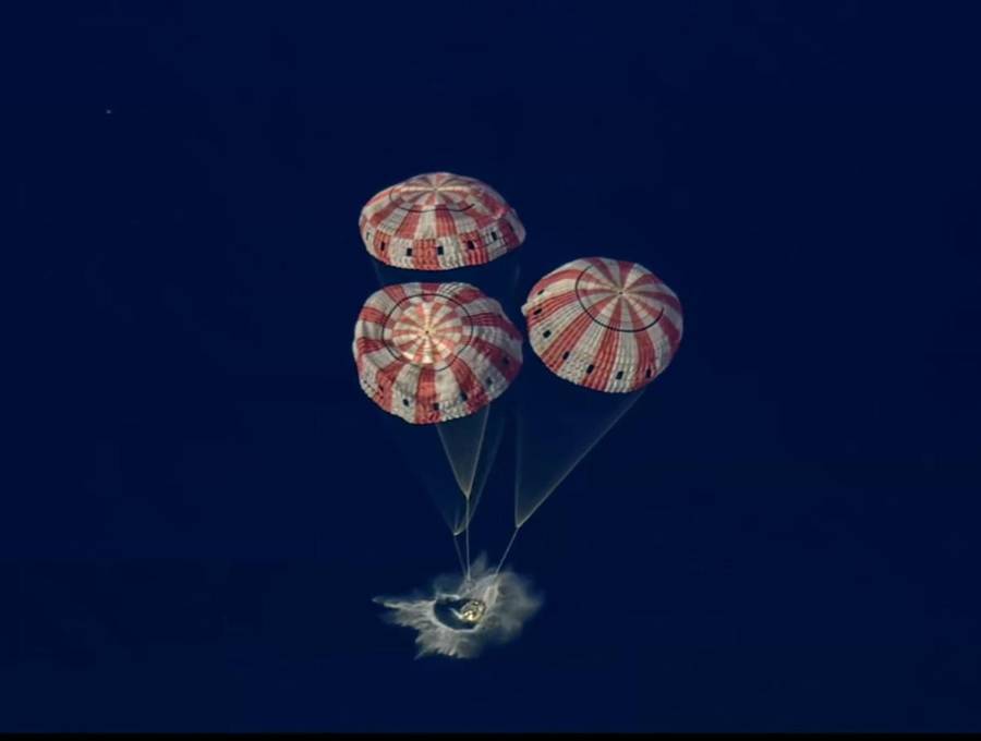 ¿Cómo fue el amerizaje de la nave Orión en el océano Pacífico? FOTO: captura de video 