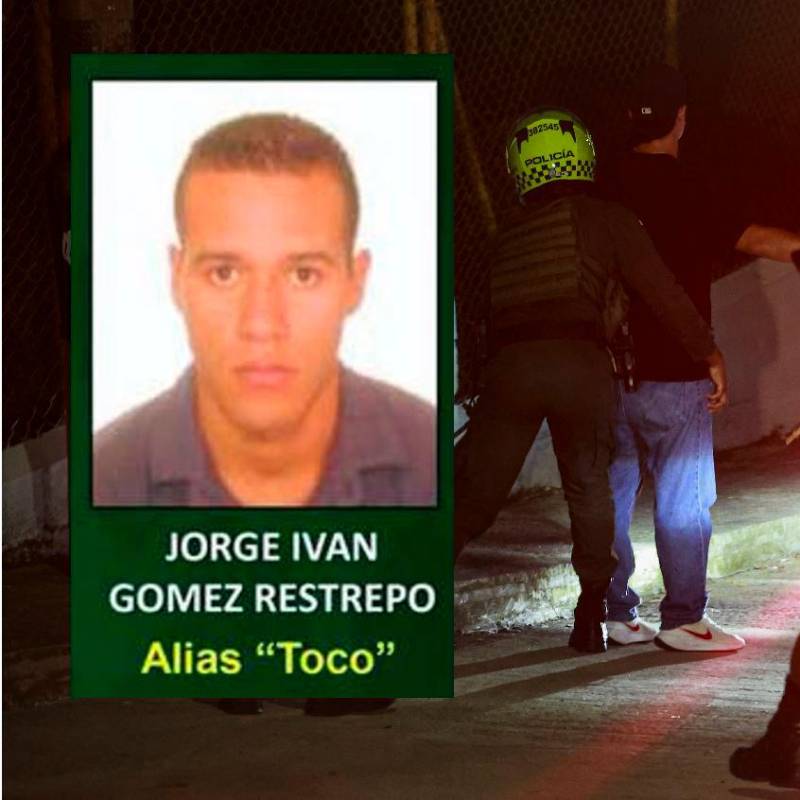  Jorge Iván Gómez Restrepo, alias el Toco, figuraba en el afiche de los más buscados de Medellín desde 2018. FOTOS: Cortesía