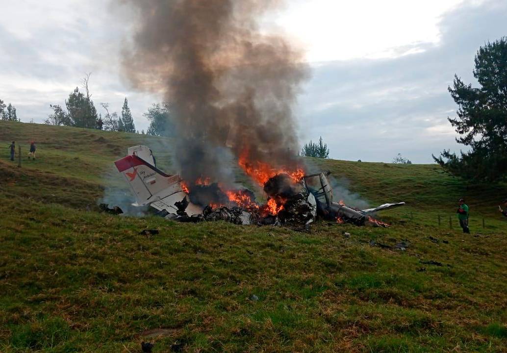 Accidente de avioneta medicalizada en Antioquia. Foto: cortesía