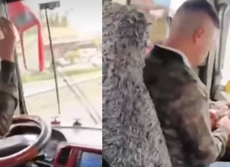 El momento en el que un pasajero graba al conductor chateando mientras maneja. FOTOS: Captura de video