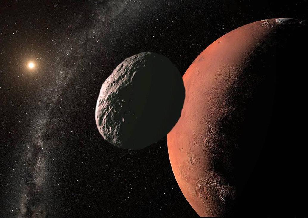 Ilustración de un asteroide próximo a Marte. Foto: Agencia Sinc. 