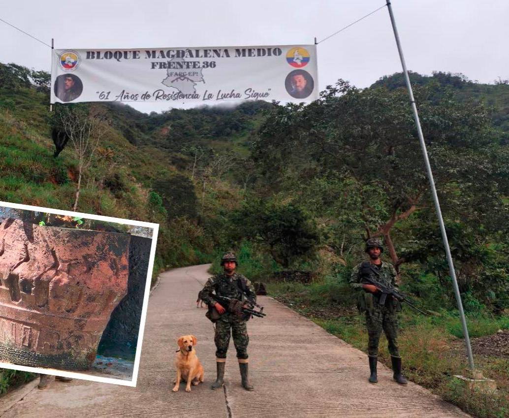En una vivienda encontraron una botella de malta con explosivos (detalle), mientras que en corredores rurales hallaron dos pasacalles alusivos al frente 36 de las disidencias. FOTOS: CORTESÍA En una vivienda encontraron una botella de malta con explosivos (detalle), mientras que en corredores rurales hallaron dos pasacalles alusivos al frente 36 de las disidencias. FOTOS: CORTESÍA