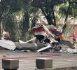 Aeronave accidentada en Medellín este viernes 15 de agosto. FOTO: MANUEL SALDARRIAGA