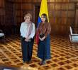 A la izquierda, la canciller Rosa Villavicencio; a la derecha, Laura Sarabia, nueva embajadora de Colombia en Reino Unido. FOTO: CORTESÍA EMBAJADA DE COLOMBIA EN REINO UNIDO