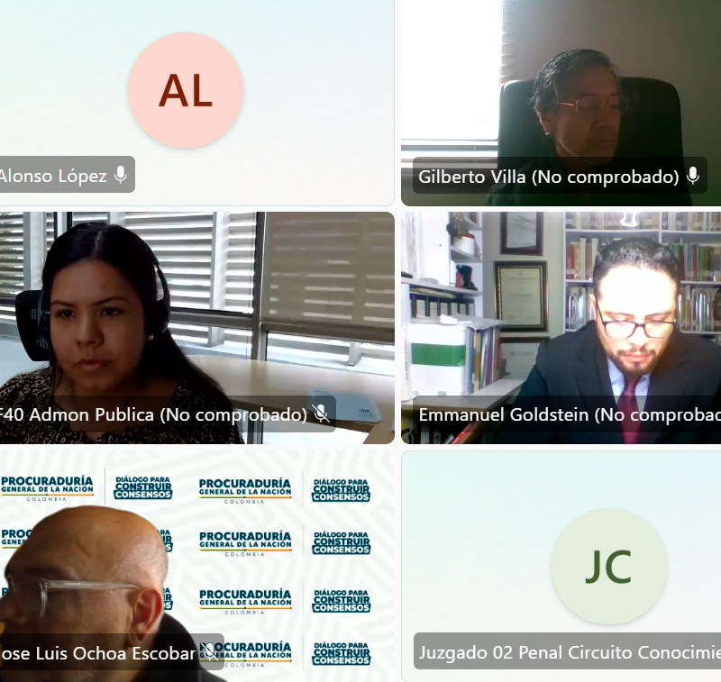 La audiencia se desarrolló de manera virtual y solo duró poco más de 20 minutos. FOTO: Captura de video
