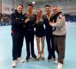 El técnico Enrique Da Matta, con los medallistas de Colombia: Jeshua Folleco Garzón, Hannah Castillo y Brayan Carreño. FOTO<b><span class=mln_uppercase_mln> cortesía</span></b>