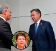 Imagen de referencia. El expresidente Álvaro Uribe y el expresidente Juan Manuel Santos en 2016. FOTO ARCHIVO