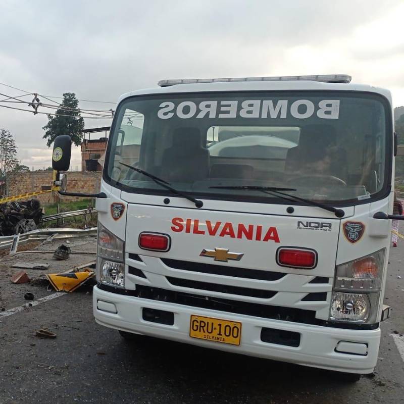 Accidente en Silvania. Foto: Gestión del Riesgo de Cundinamarca @RiesgosCundi
