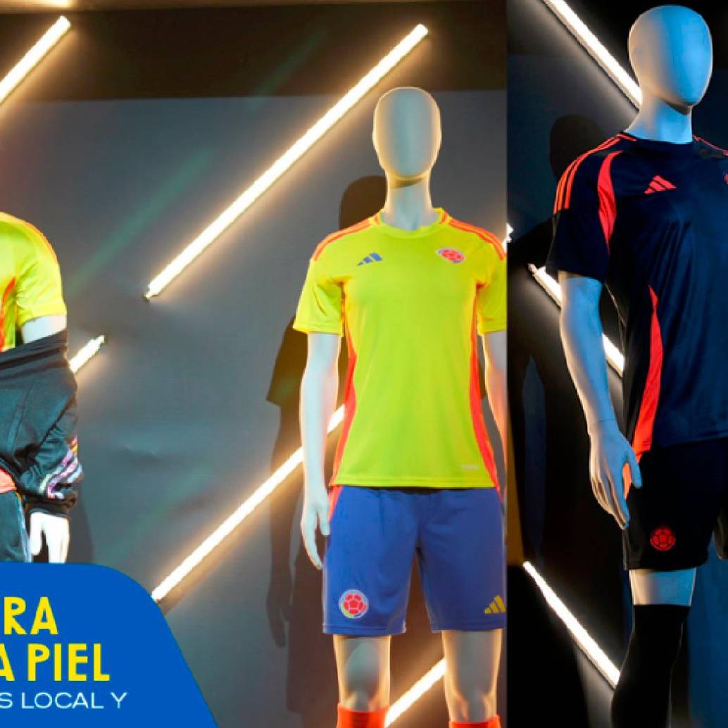 Estos son los nuevos uniformes de la Selección Colombia. La camisa de local tiene un costo al público de 249.950 pesos y la de visitante de $349.950. FOTO X- SELECCIÓN COLOMBIA