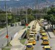 Manifestación de taxistas en Envigado. FOTO: Cortesía Denuncias Antioquia
