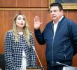Pinto (derecha) asumió en reemplazo de la saliente presidenta de la Comisión, la senadora conservadora Nadia Blel (izquierda) FOTO: Colprensa