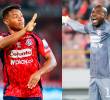 El futbolista Léider Berrío, ahora en el DIM, le anotó goles a Mosquera Marmolejo, antes en el DIM, en las últimas finales de Liga que disputaron. FOTOS: CAMILO SUÁREZ Y GETTY