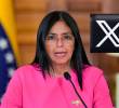 La presidenta interna Delcy Rodríguez fue una de las primera en pronunciarse en X tras el bloqueo de la red social en Venezuela durante más de un año. Fotos: Getty Images