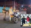 Adelante, uno de los detenidos este fin de semana. Atrás, uno de los operativos de control en Medellín. FOTO: Cortesía Policía Metropolitana