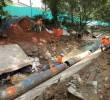 Trabajos adelantados en la quebrada Altavista en su paso por Belén. FOTO: Cortesía