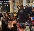 Una gran cantidad de colombianos celebrando el día de las velitas en la Plaza de la Virgen en Valencia, España. FOTO: Captura video redes sociales @soypaomorenooo