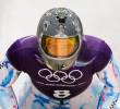 Vladislav Heraskevich utilizó el casco honorífico en las jornadas de entrenamiento del skeleton. Para la competencia le propusieron que usara un brazalete negro, pero se negó a hacerlo. FOTO: Tomada de X @heraskevych