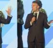 Emmanuel Macron interrumpió a los ponentes para pedirle al público respeto. Foto: Captura de videos redes sociales